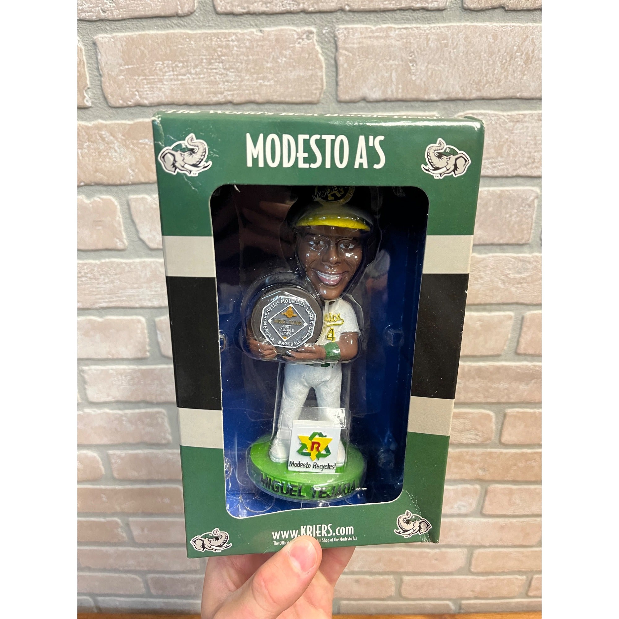 Miguel Tejada Modesto A's Oakland Athletics Bobblehead NIB 2003 SGA