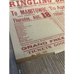 Vintage c1910 Ringling Bros Circus Northwestern Railroad Broadside Poster