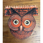 Vintage 1930s Beistle Halloween Owl Mask Party Hat Honeycomb Crepe Crown