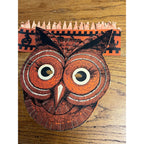 Vintage 1930s Beistle Halloween Owl Mask Party Hat Honeycomb Crepe Crown