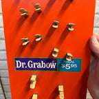 Dr Grabow Vintage Pipe Tobacco Smoking Display Stand Sign Retail Advertising. Orange