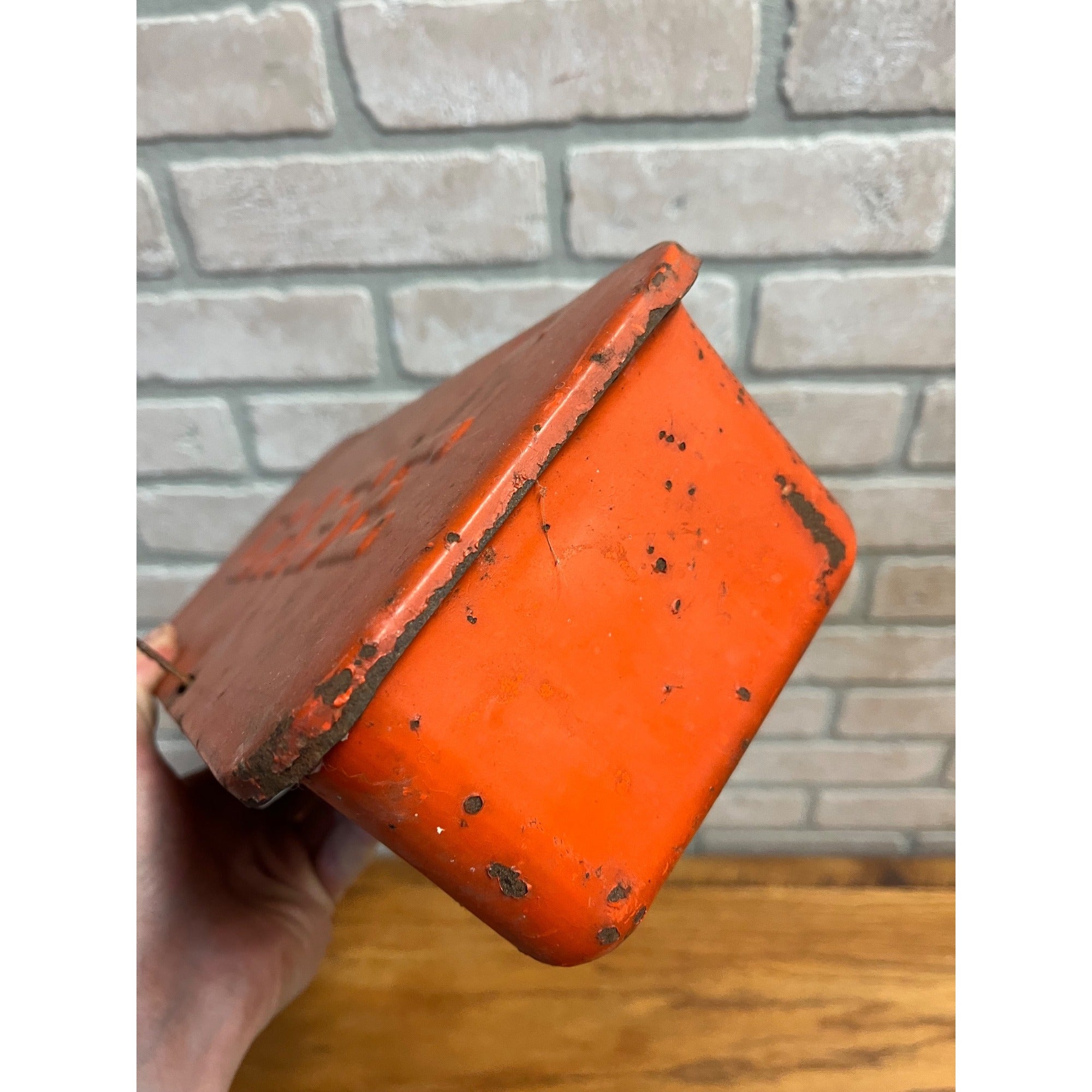 Antique Vintage CASE Farm Tractor Equipment Tool Box Embossed Metal