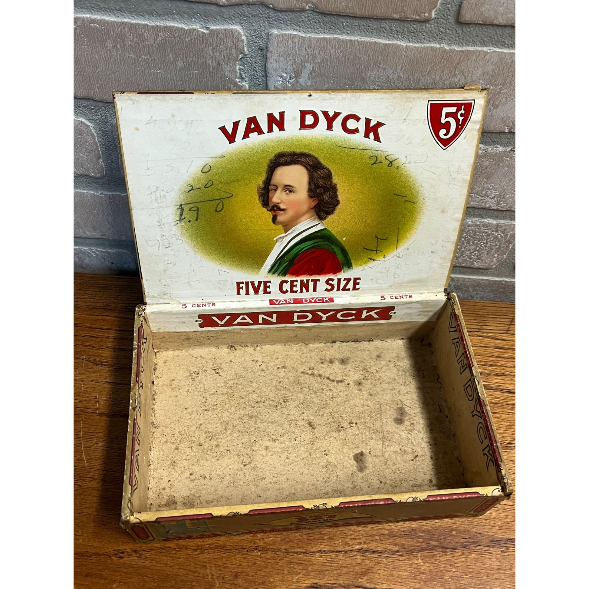 Vintage Van Dyck Cigar Box Pressed Cardboard Advertising General Cigar Co.