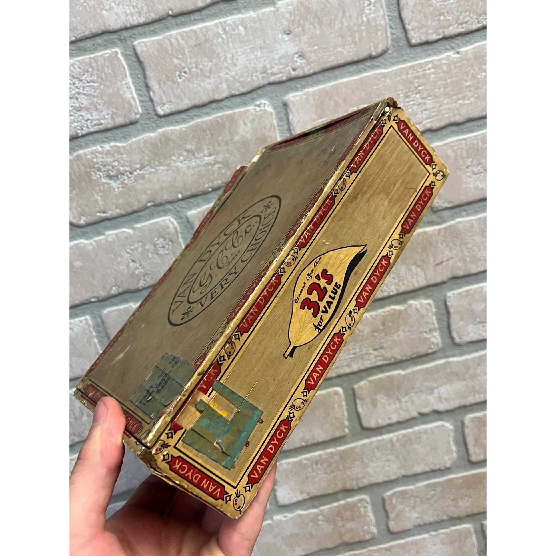 Vintage Van Dyck Cigar Box Pressed Cardboard Advertising General Cigar Co.