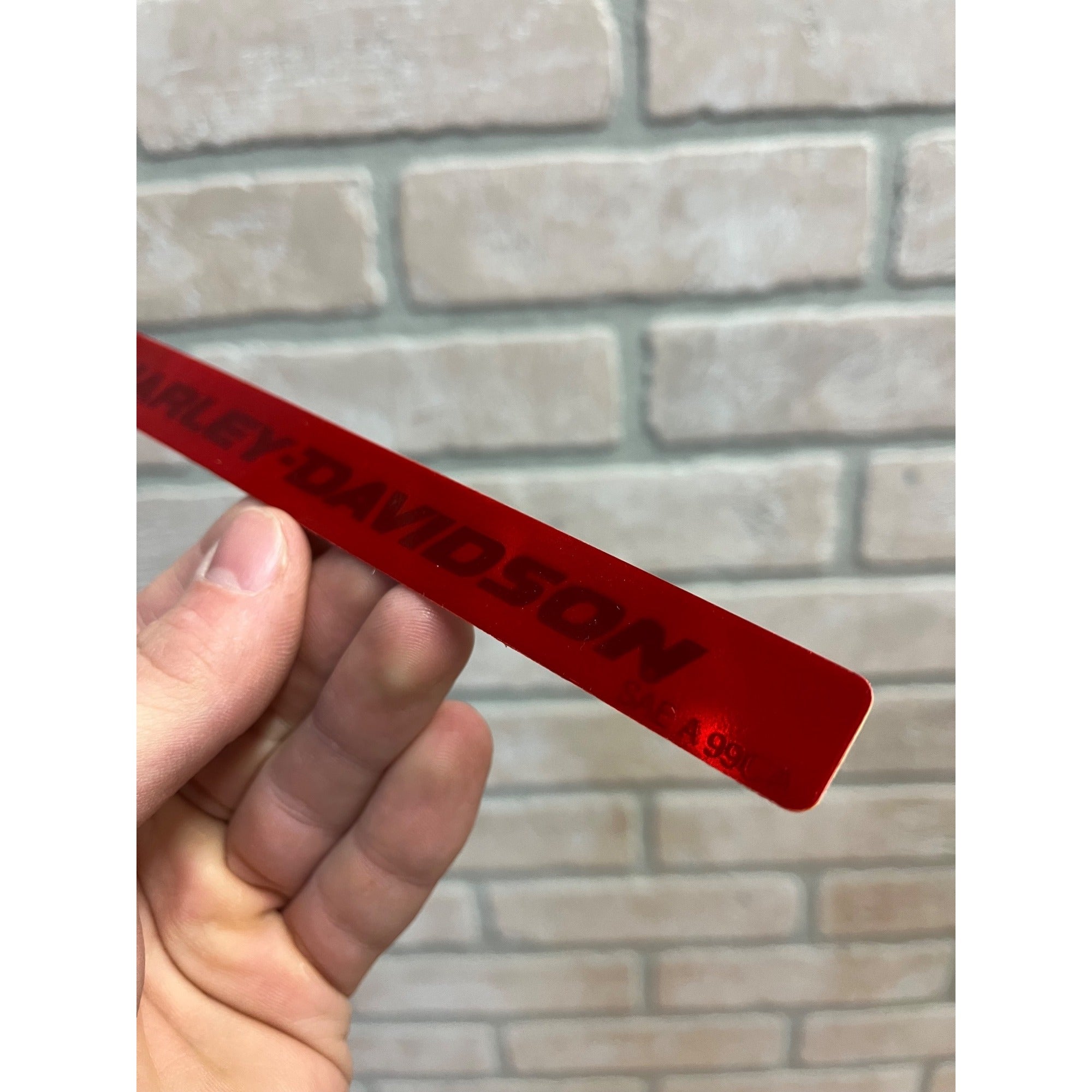 Harley Davidson OEM Reflective License Plate Decal Red Adhesive DOT SAE A99CA