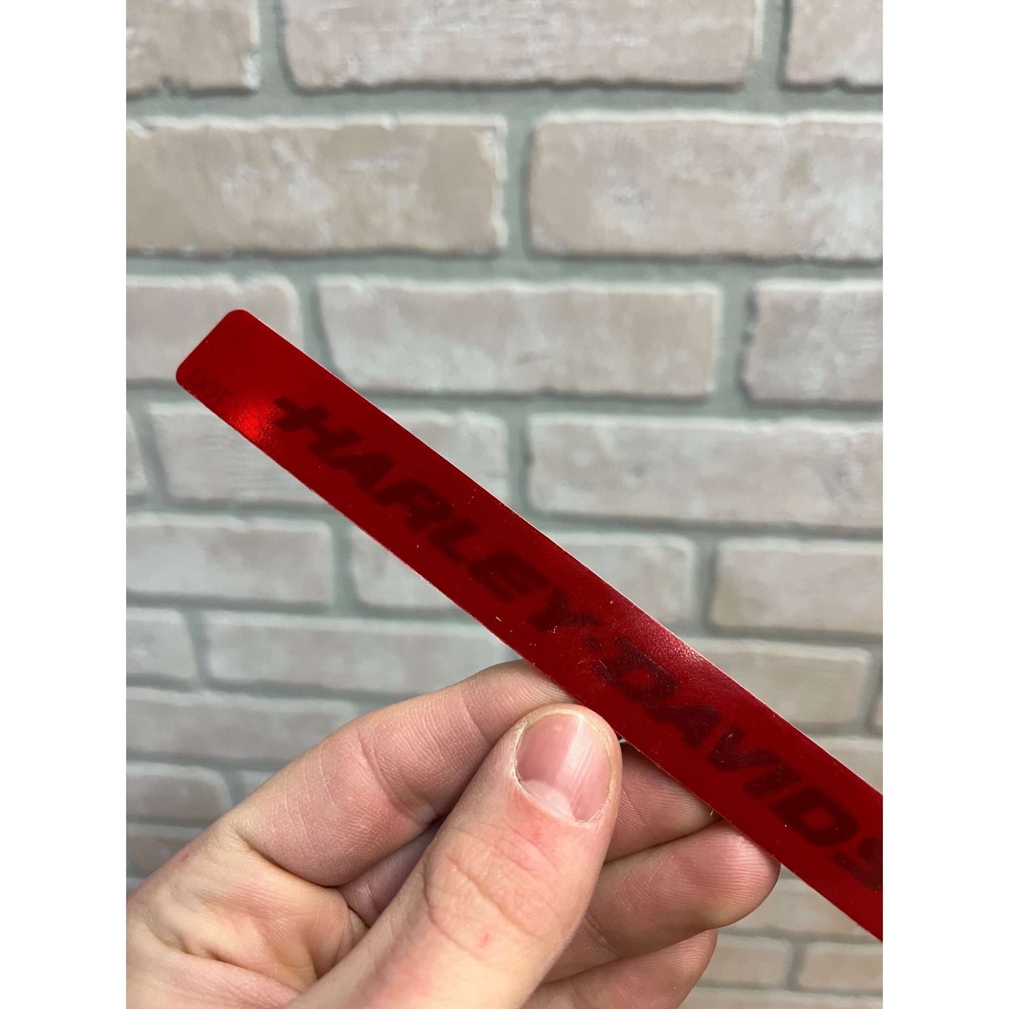 Harley Davidson OEM Reflective License Plate Decal Red Adhesive DOT SAE A99CA