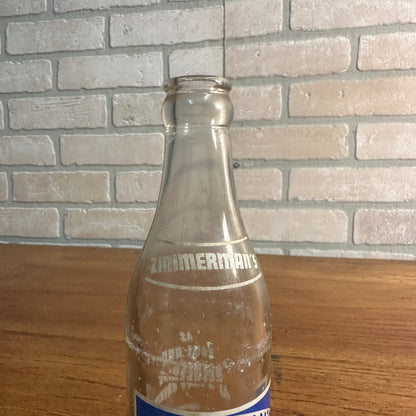 Vintage Mayville Wis Zimmermans Beverages Soda Bottle Lake Breeze ACL