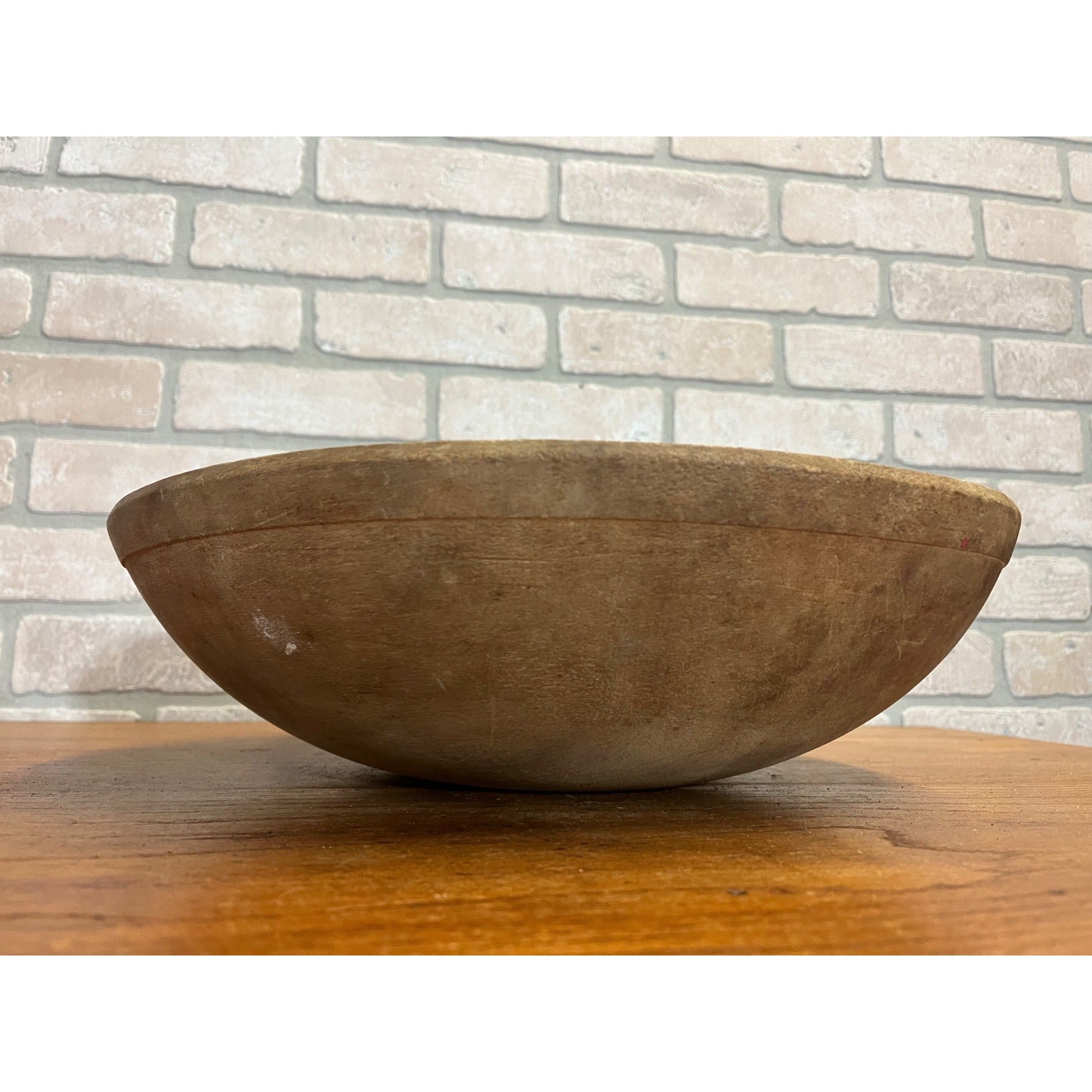 Antique Primitive Large 15" Dough Rising Turned Wooden Bowl Farmhouse Decor