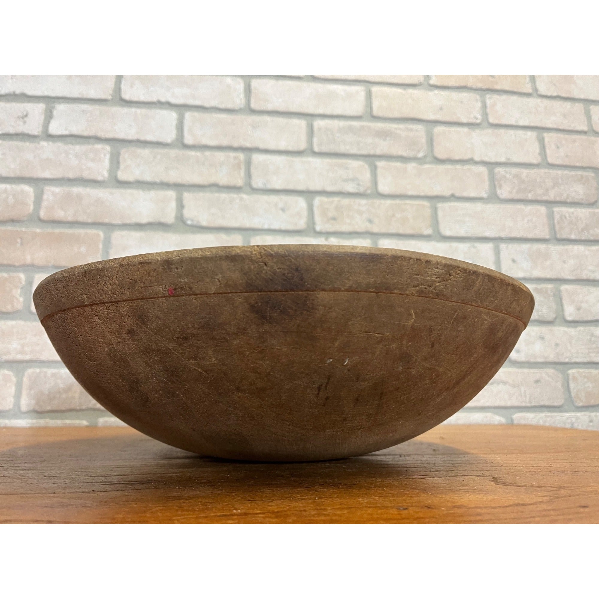 Antique Primitive Large 15" Dough Rising Turned Wooden Bowl Farmhouse Decor
