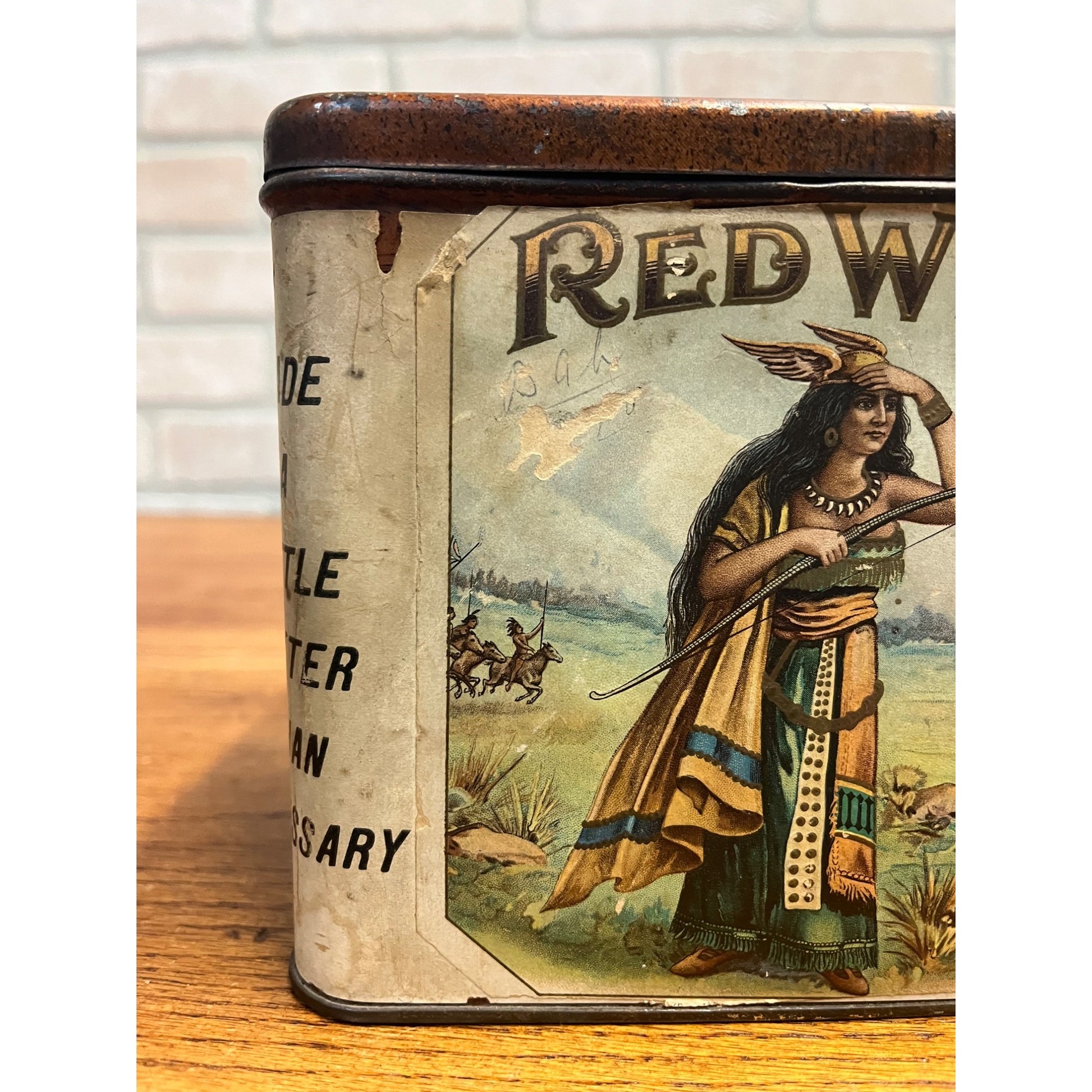 SCARCE Vintage Red Wing Cigar Tin Can Paper Label Litho Ohio