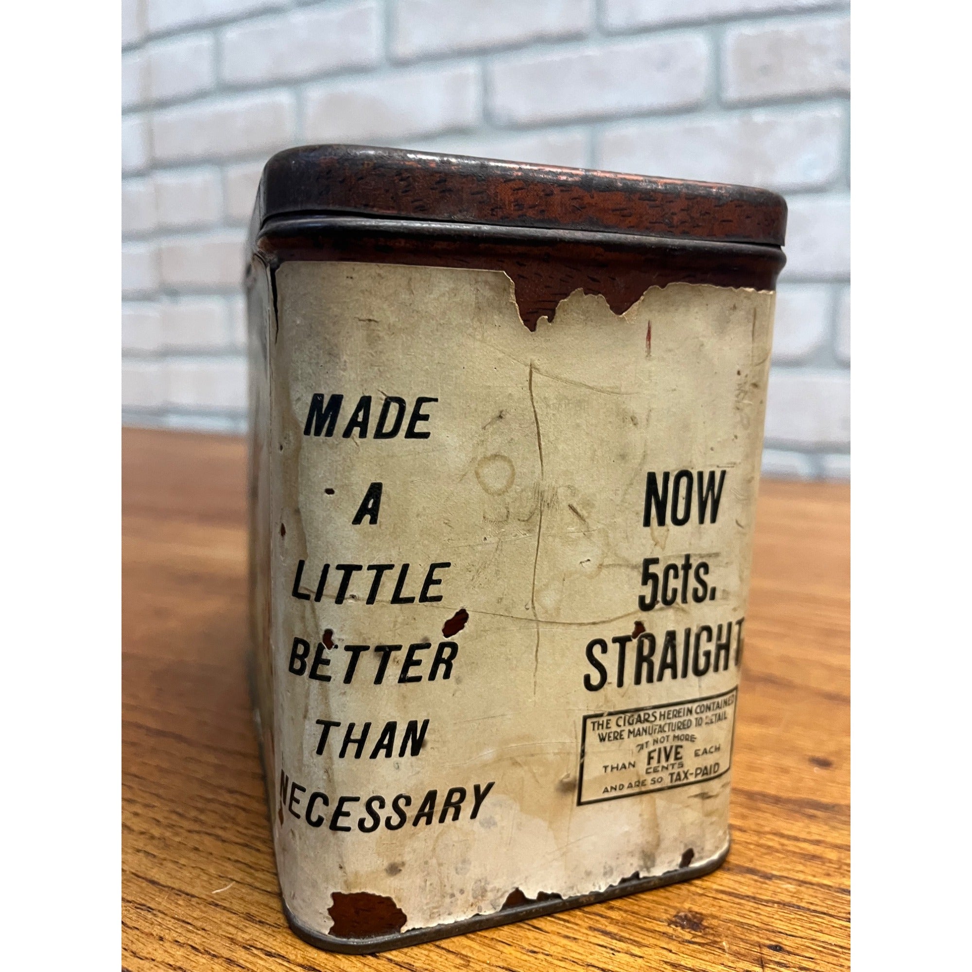 SCARCE Vintage Red Wing Cigar Tin Can Paper Label Litho Ohio