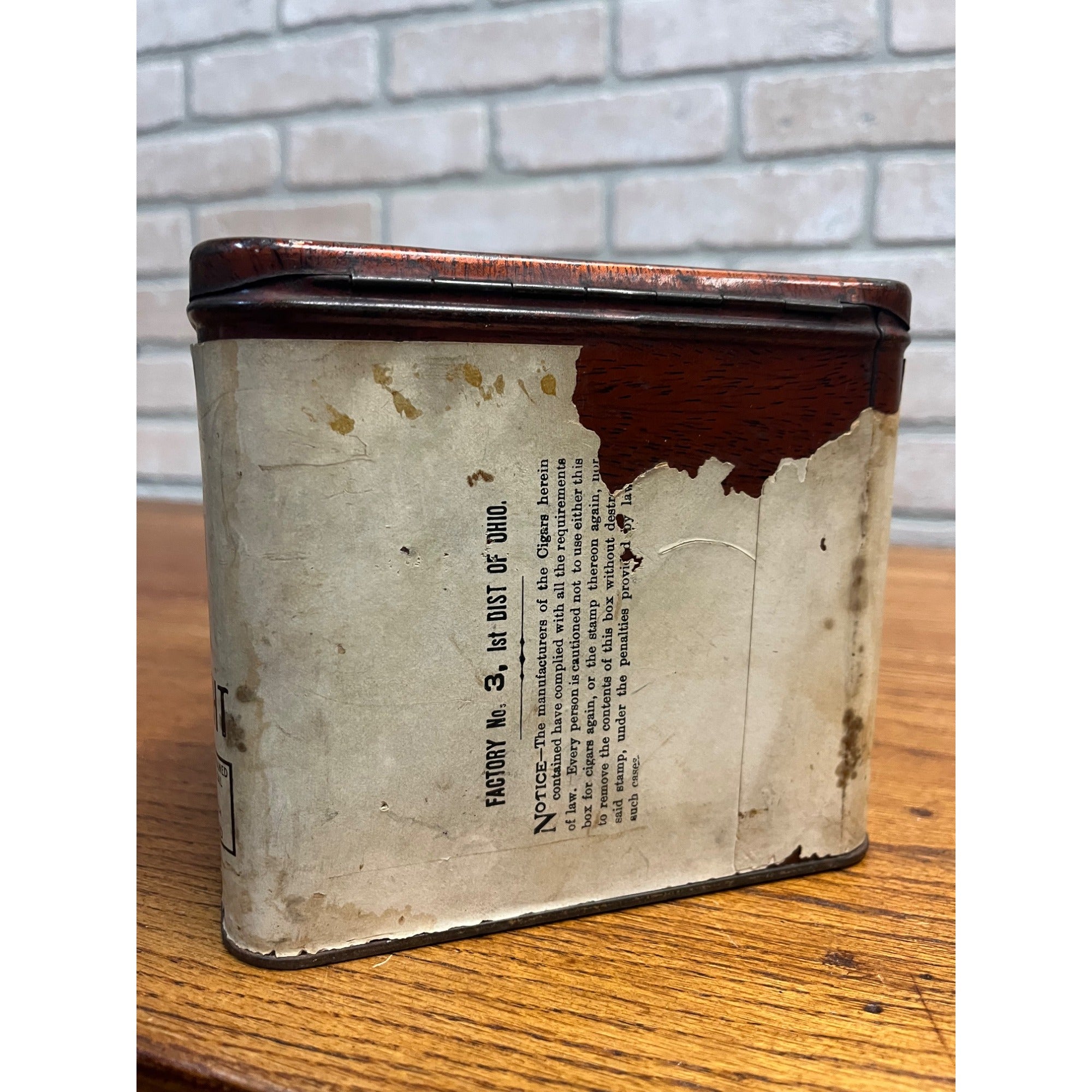 SCARCE Vintage Red Wing Cigar Tin Can Paper Label Litho Ohio