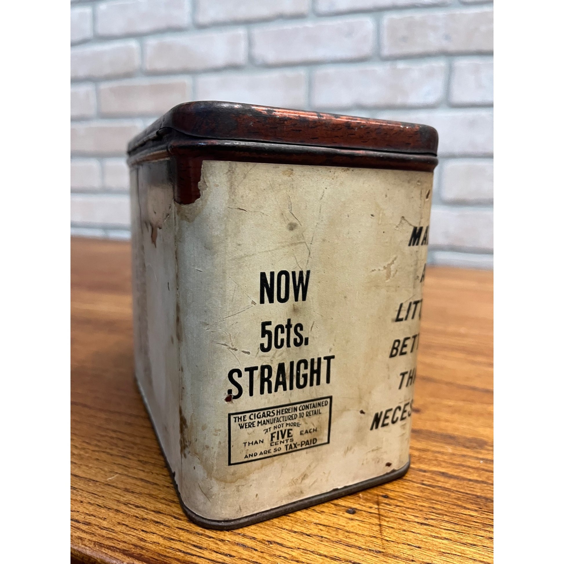 SCARCE Vintage Red Wing Cigar Tin Can Paper Label Litho Ohio