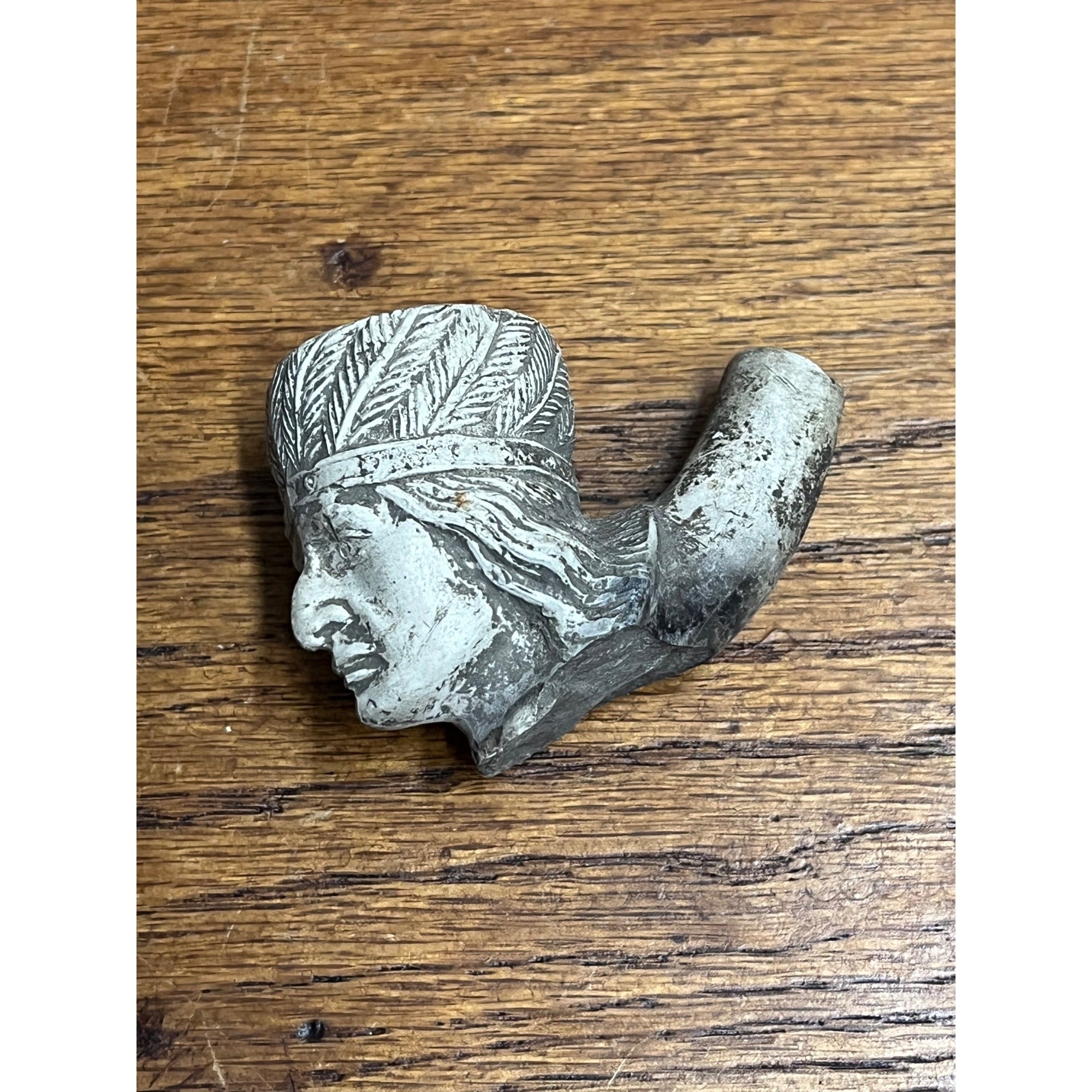 Vintage Native American Indian Chief Carved Meerschaum Pipe