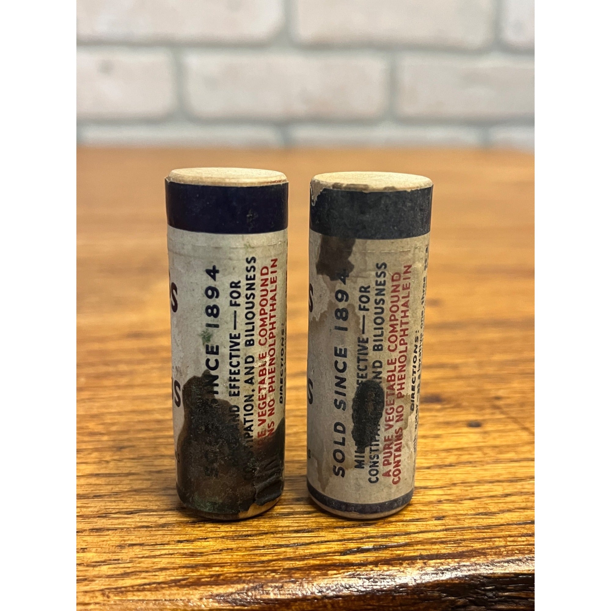 Vintage Red Cross Lax-Tabs Package Medicine Tubes Lot of 2 American Medical NY