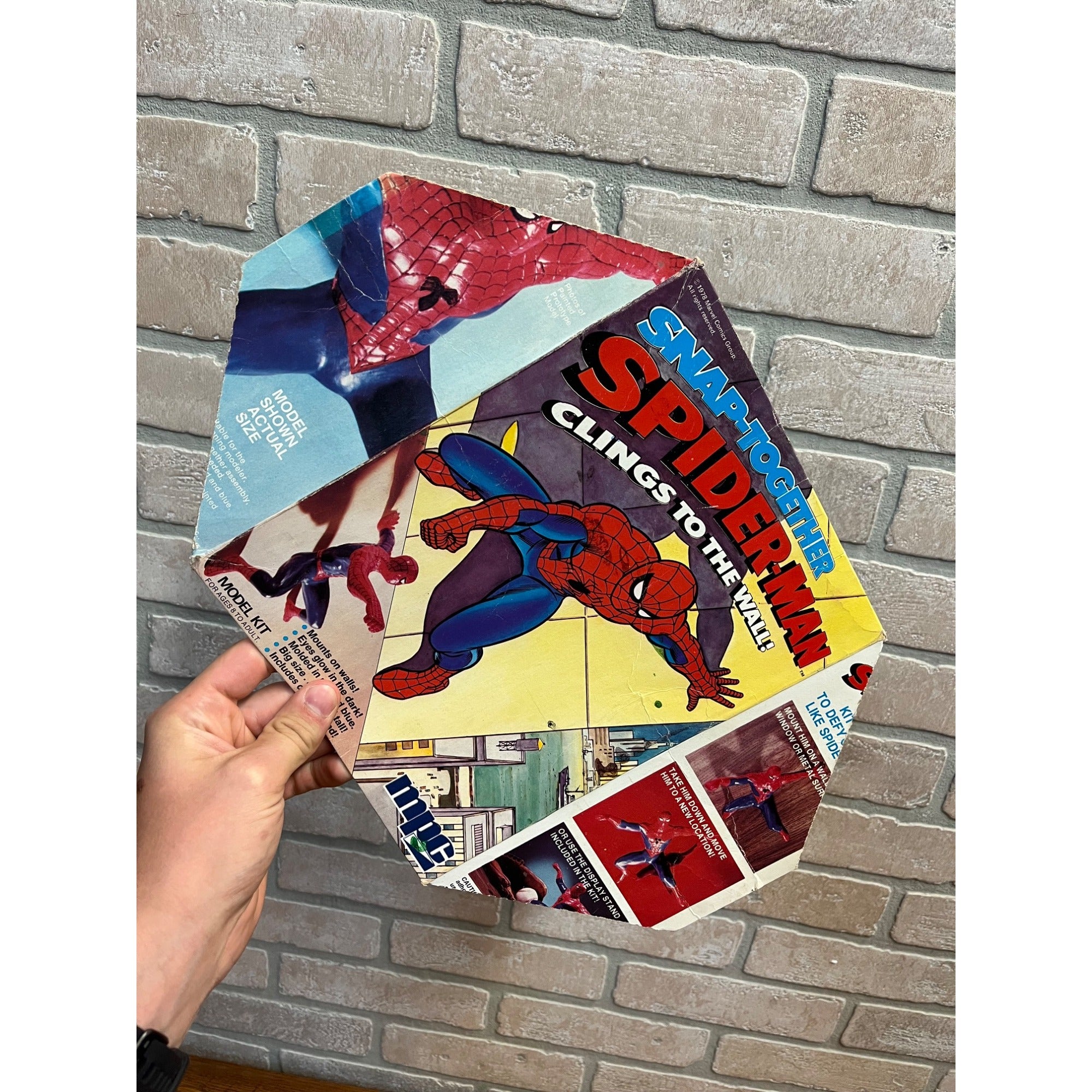 Vintage 1978 Spiderman Snap-Together Model Kit MPC Empty Box LID ONLY