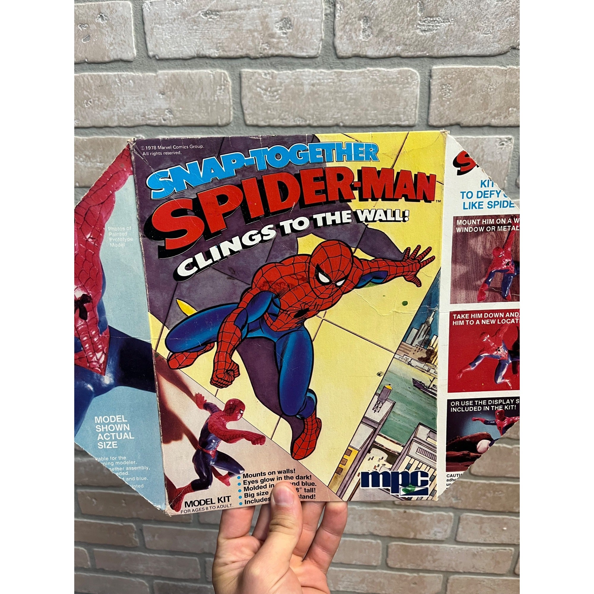 Vintage 1978 Spiderman Snap-Together Model Kit MPC Empty Box LID ONLY