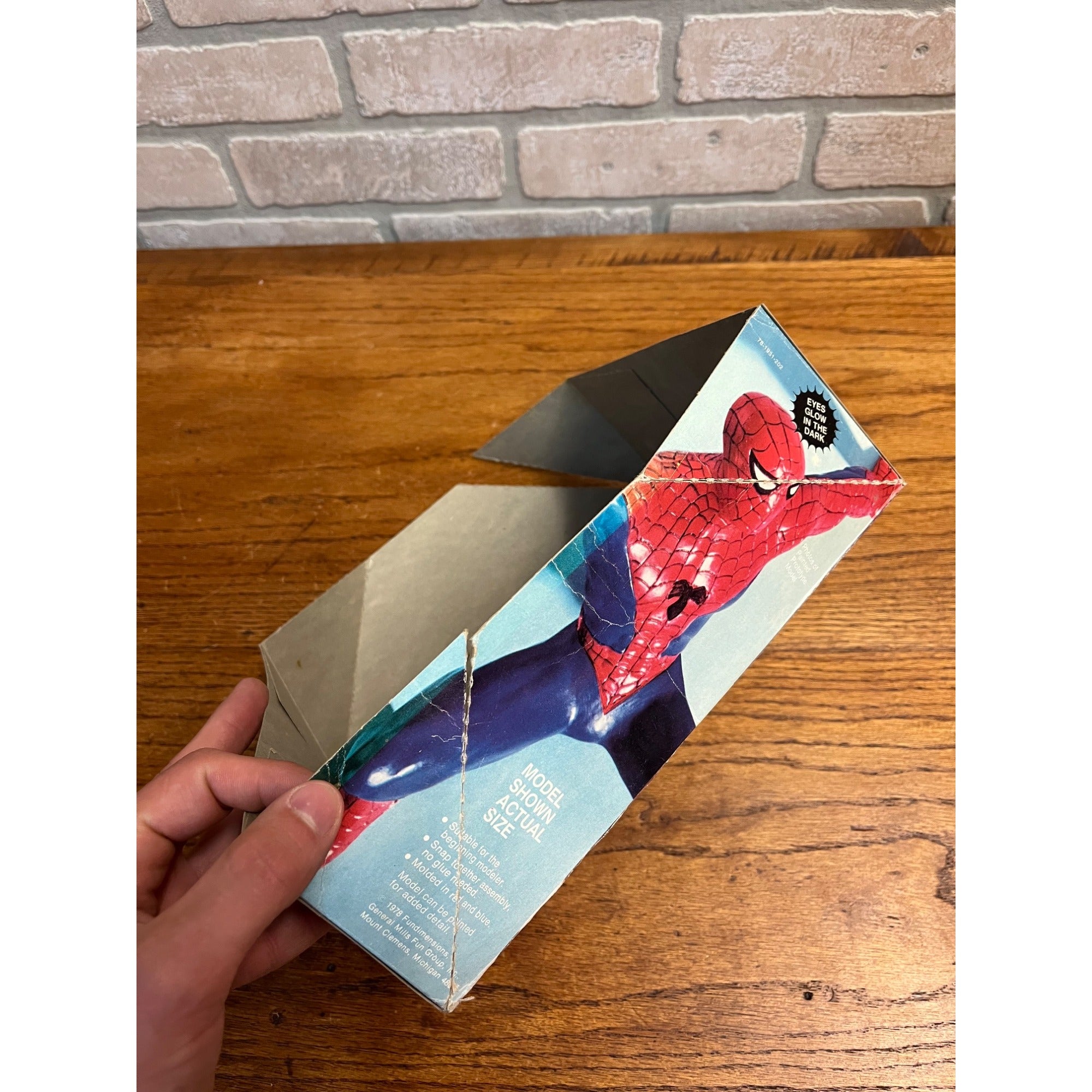 Vintage 1978 Spiderman Snap-Together Model Kit MPC Empty Box LID ONLY