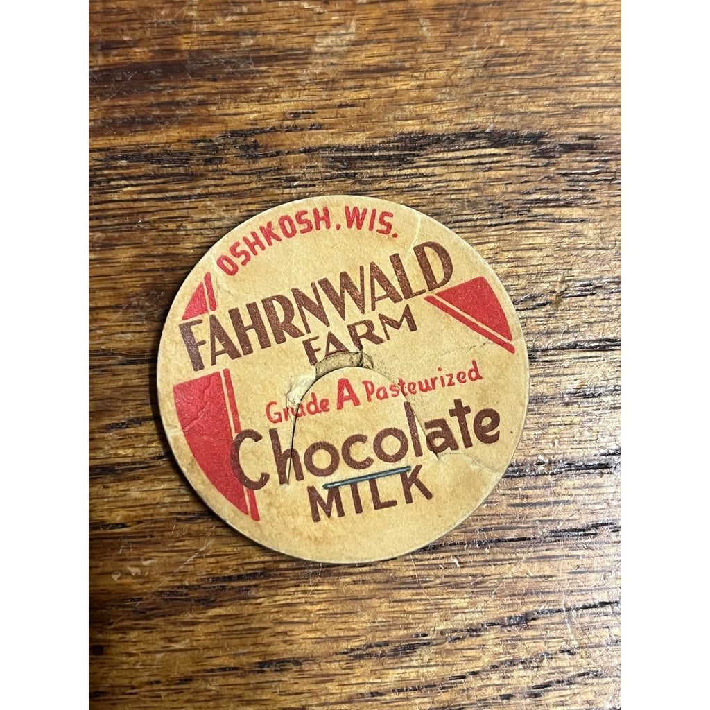 Milk Bottle Cap - Fahrnwald Farm Dairy - Oshkosh, (Wisconsin) Wis WI - Chocolate Milk