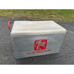 Vintage 1950's Aluminum 7UP Picnic Advertising Metal Cooler Ice Chest Cronstroms