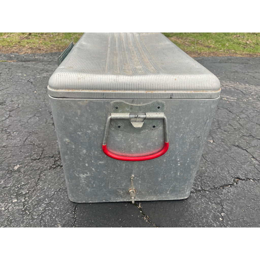 Vintage 1950's Aluminum 7UP Picnic Advertising Metal Cooler Ice Chest Cronstroms