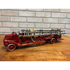 Vintage 1930s Arcade Mack Fire Hook & Ladder Truck Cast Iron Toy Large