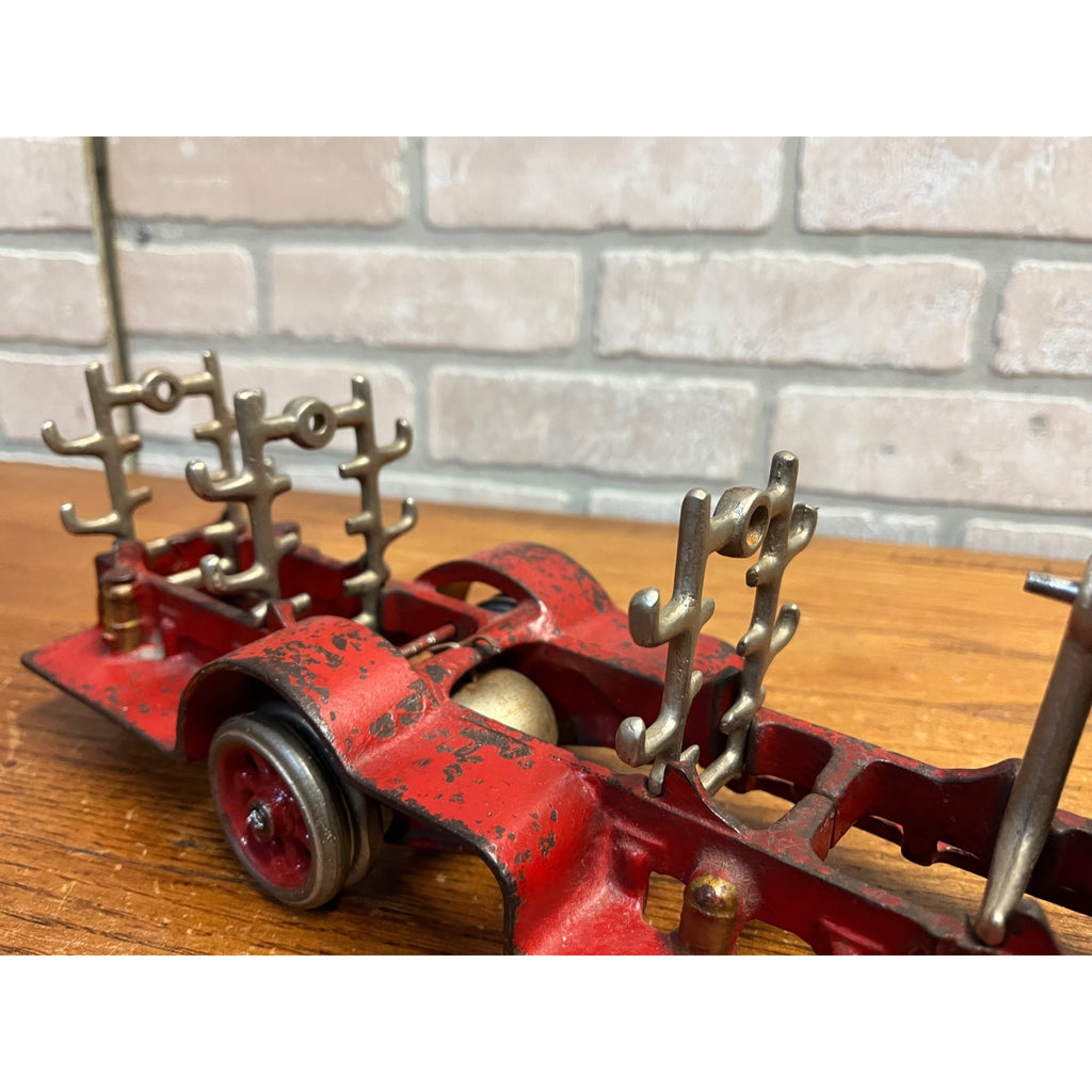 Vintage 1930s Arcade Mack Fire Hook & Ladder Truck Cast Iron Toy Large