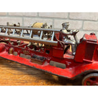 Vintage 1930s Arcade Mack Fire Hook & Ladder Truck Cast Iron Toy Large