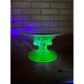 Fostoria Glass Company Green Uranium UV Glows Footed Dish