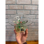 Fostoria Glass Company Green Uranium UV Glows Footed Dish