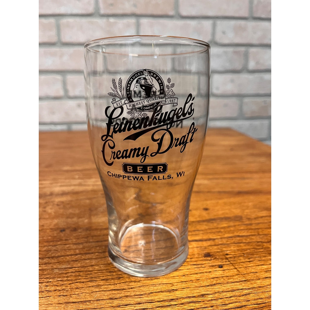 HTF Leinenkugels Creamy Draft Beer Glass "Creme De La Northwoods" 6.25"