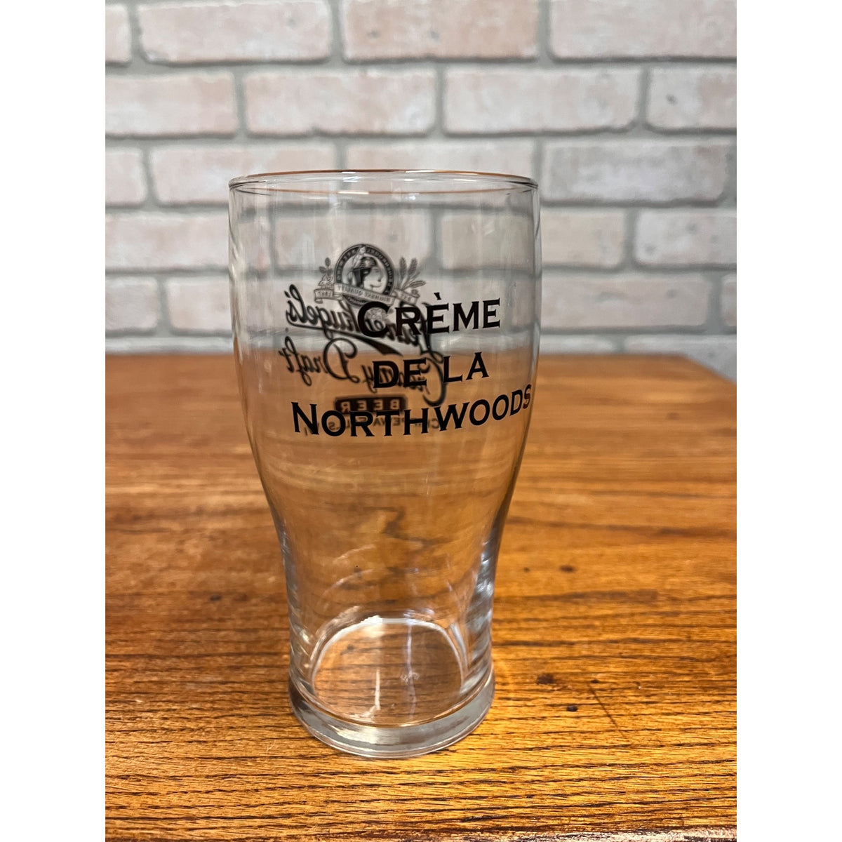 HTF Leinenkugels Creamy Draft Beer Glass "Creme De La Northwoods" 6.25"