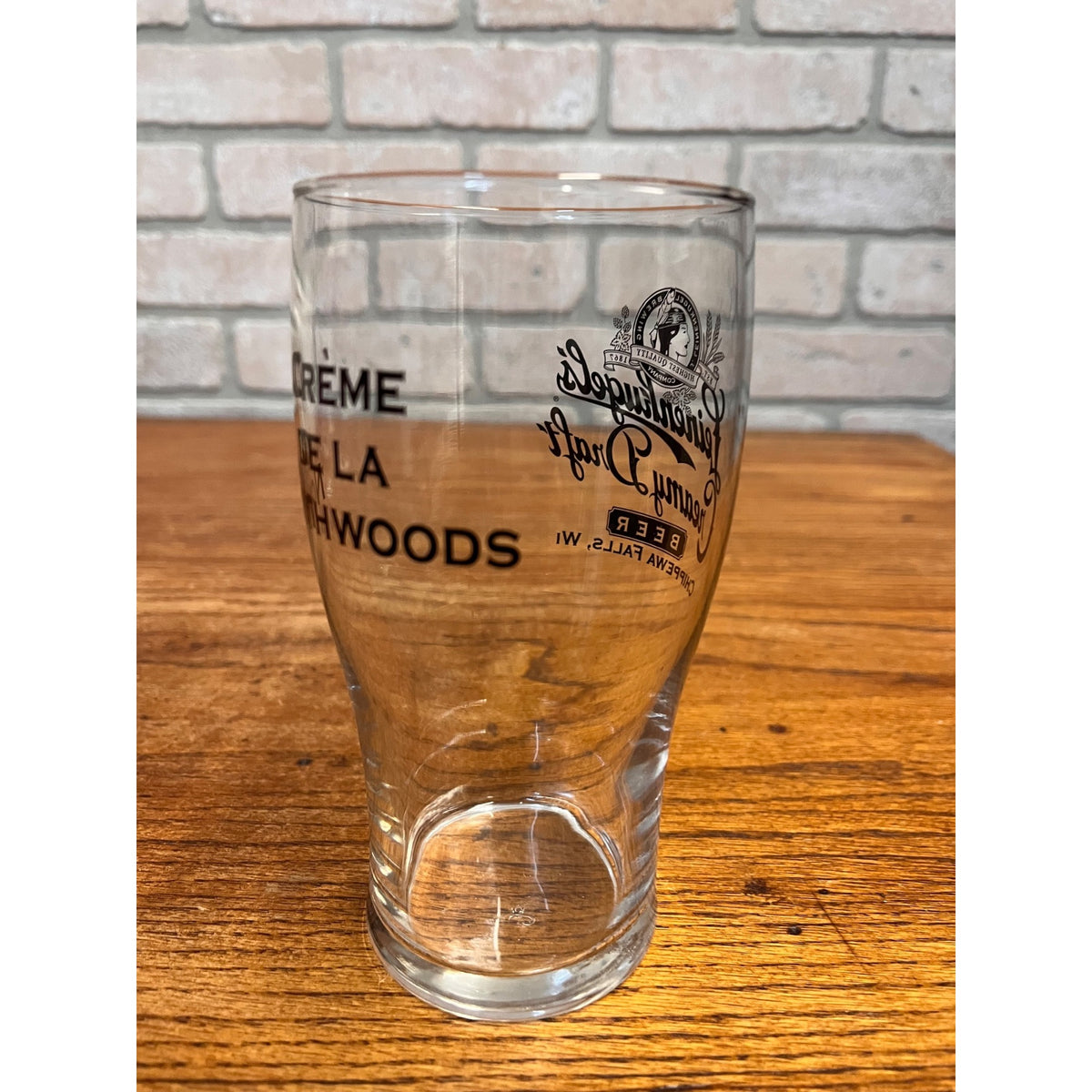 HTF Leinenkugels Creamy Draft Beer Glass "Creme De La Northwoods" 6.25"