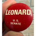 Jerris Leonard Wisconsin (R) US Senate nominee 1968 political pin button
