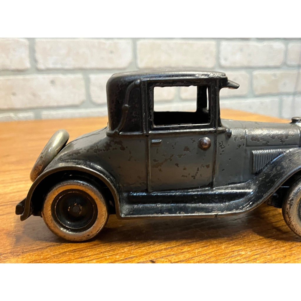 Vintage Arcade Two Tone Gray & Black Cast Iron Chevy Coupe / Sedan 8"