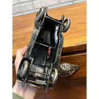 Vintage Arcade Two Tone Gray & Black Cast Iron Chevy Coupe / Sedan 8"