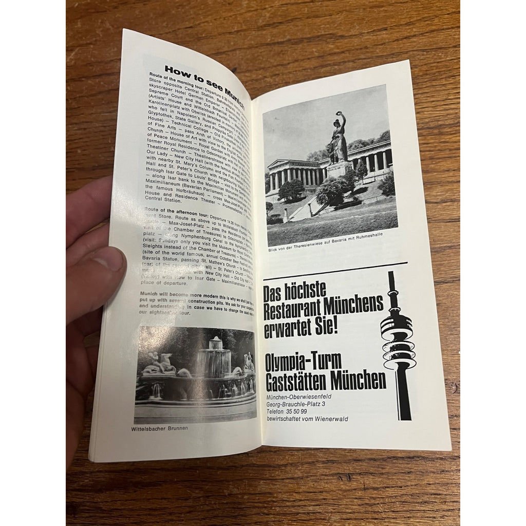 Vintage 1960s Munich Germany Sightseeing Bus Tour Tourist Travel Brochure Souvenir