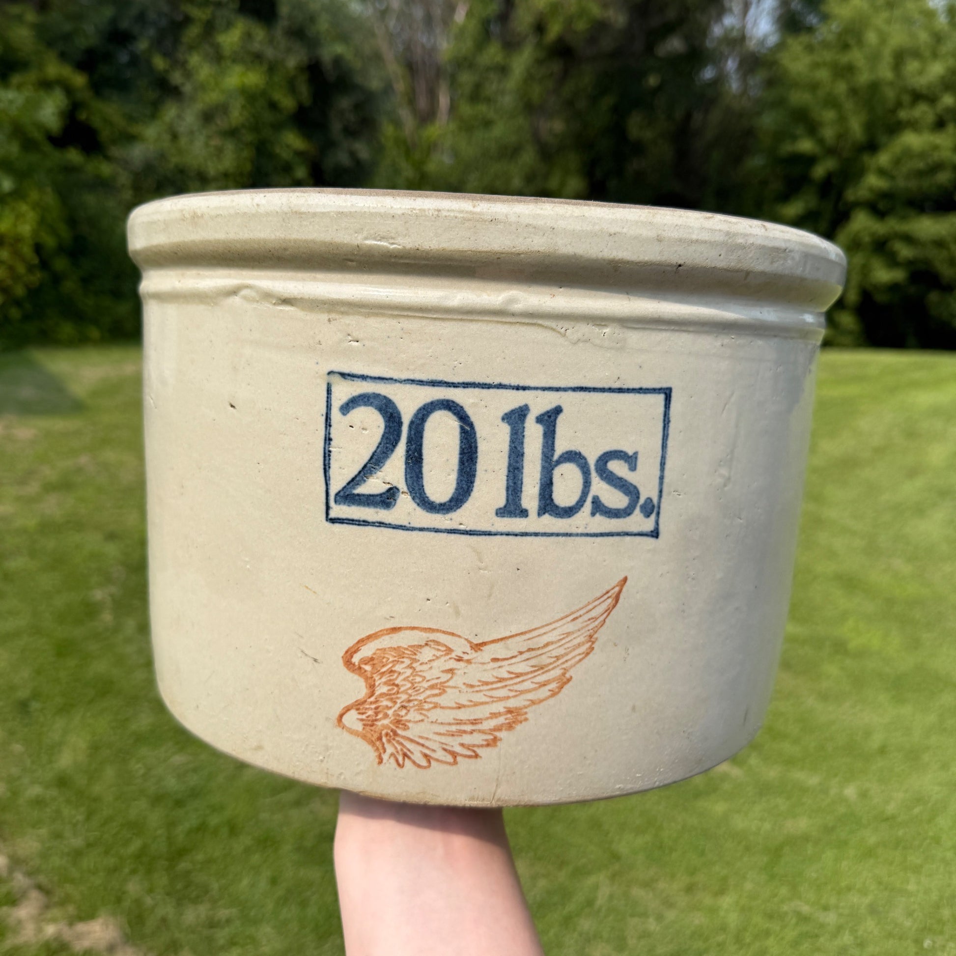 Antique Red Wing 20 lbs Butter Crock Stoneware