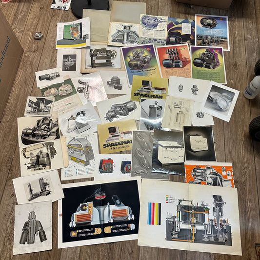 Vintage HUGE LOT Engine Industrial Machines Advertising Airbrush Artwork Proofs