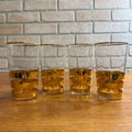 Vintage Gold Striped Mid-Century Drinking Glasses Tumblers Set 4 Culver? Thorpe?