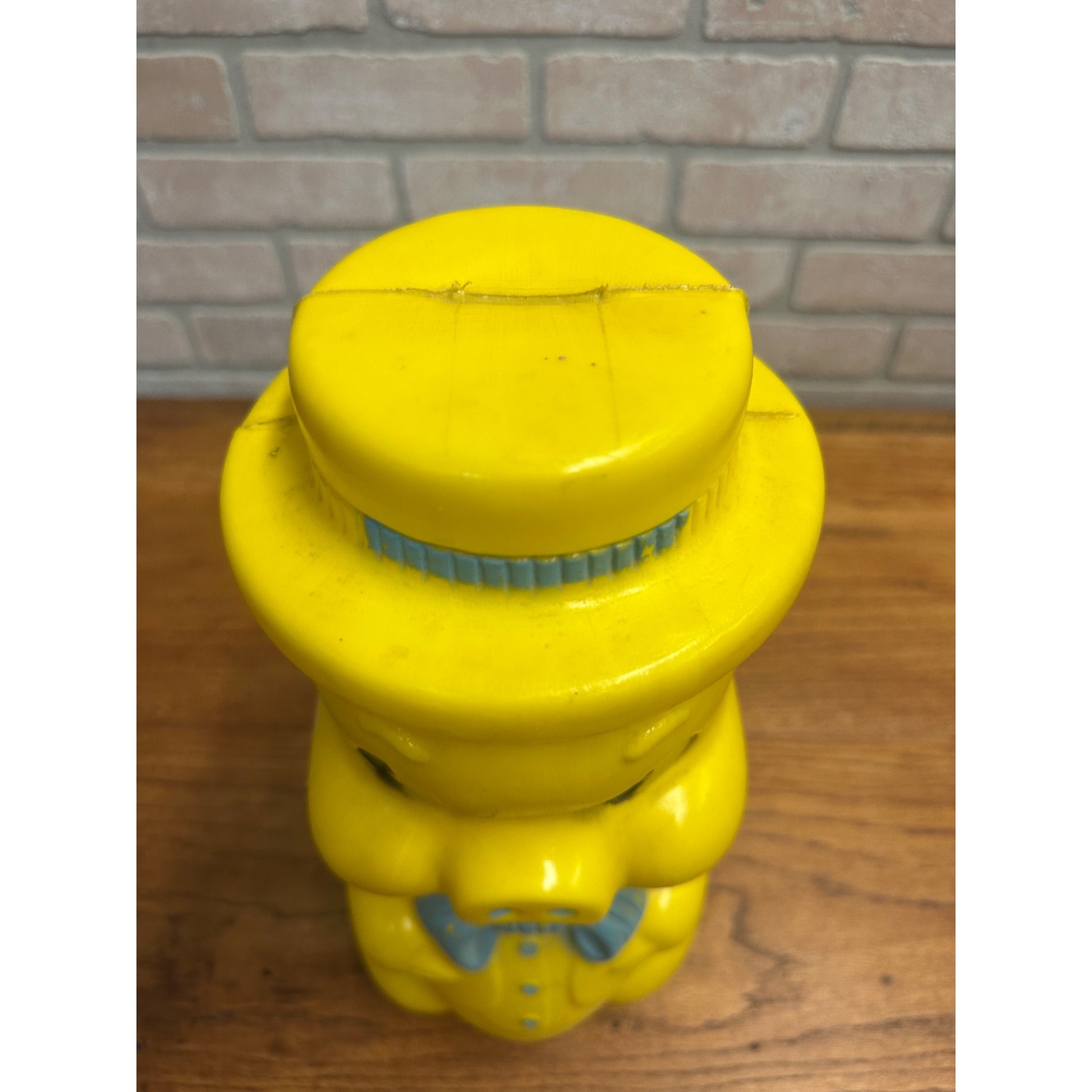 Vintage Blow Mold Pig Coin Bank A. J. Renzi Corp. 1964 Yellow 16"