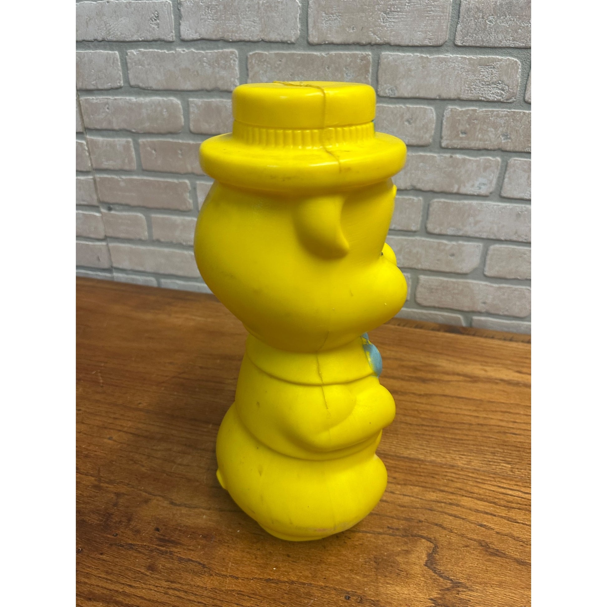 Vintage Blow Mold Pig Coin Bank A. J. Renzi Corp. 1964 Yellow 16"