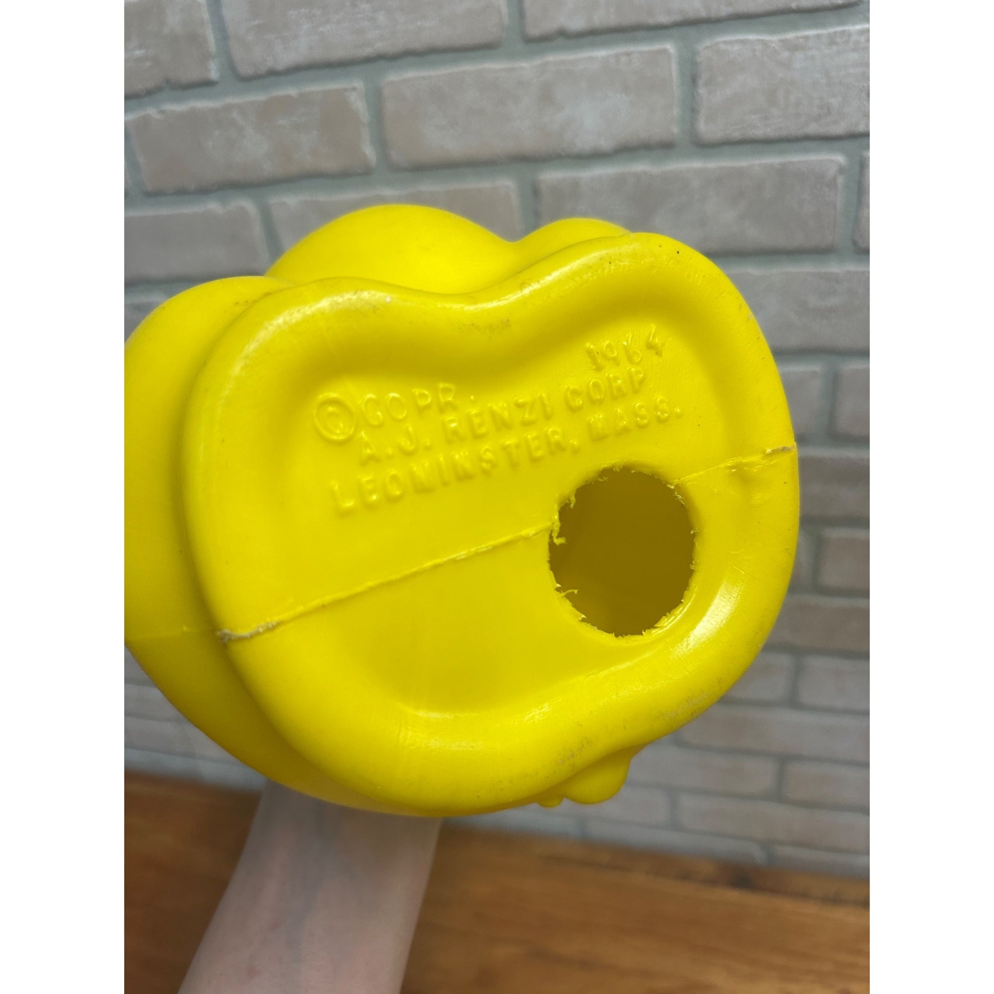 Vintage Blow Mold Pig Coin Bank A. J. Renzi Corp. 1964 Yellow 16"