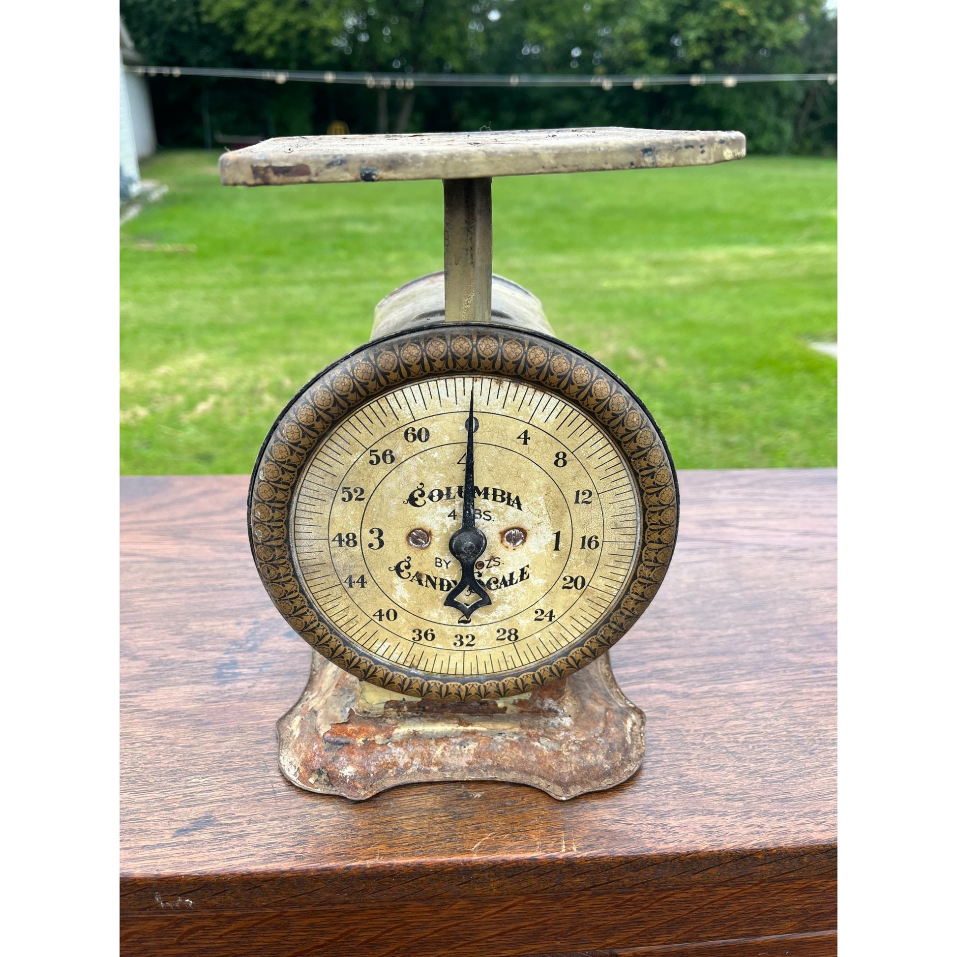 Antique Vintage Columbia Candy Scale 4lb General Store Rustic Farmhouse