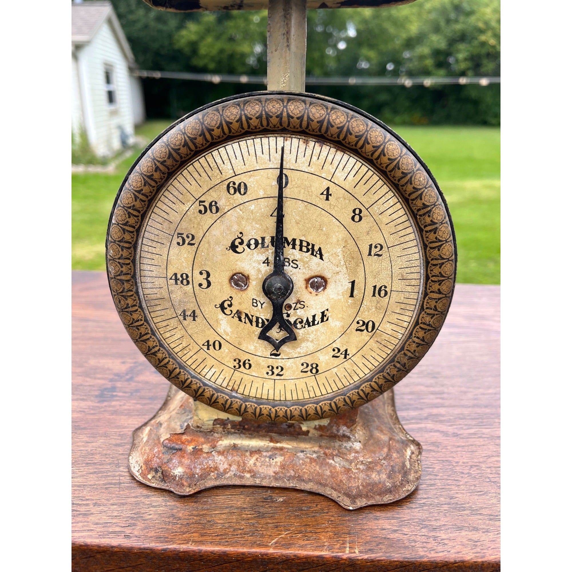Antique Vintage Columbia Candy Scale 4lb General Store Rustic Farmhouse