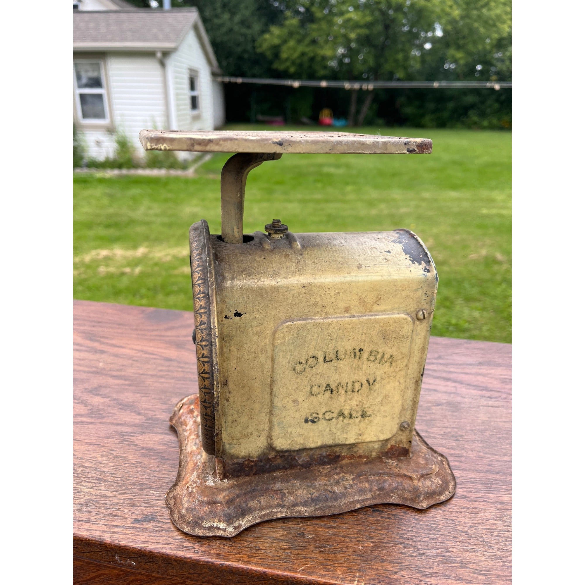 Antique Vintage Columbia Candy Scale 4lb General Store Rustic Farmhouse