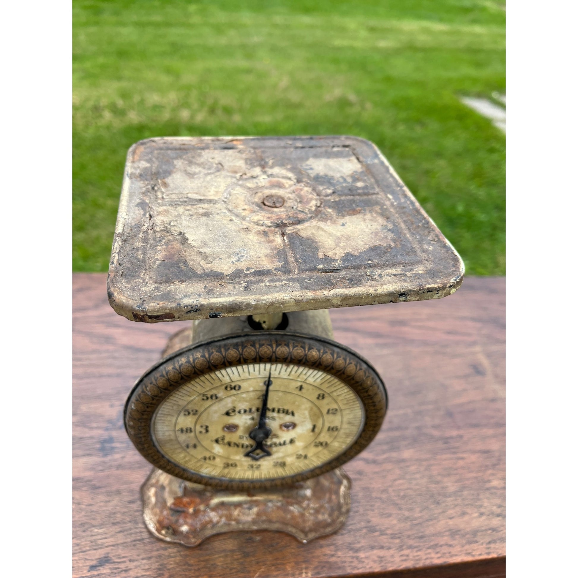 Antique Vintage Columbia Candy Scale 4lb General Store Rustic Farmhouse