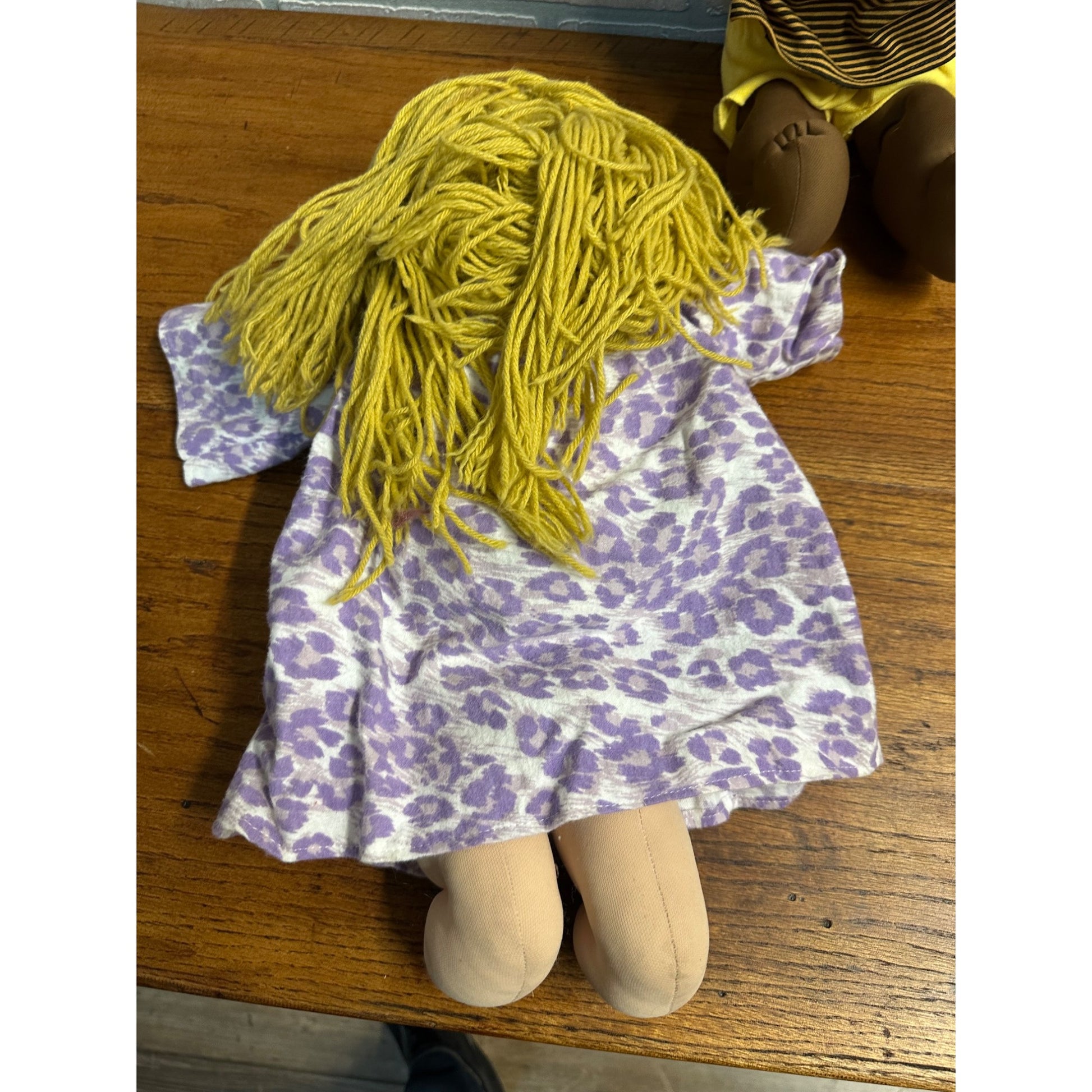 Vintage Cabbage Patch Kids Dolls 1980s Blonde & African American Bald - Used