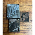 Vintage Letterpress Printing Block American Flags USA Patriotic Lot (3) Stamps