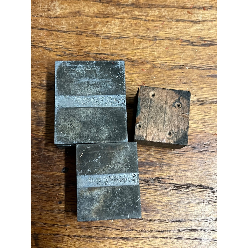 Vintage Letterpress Printing Block American Flags USA Patriotic Lot (3) Stamps